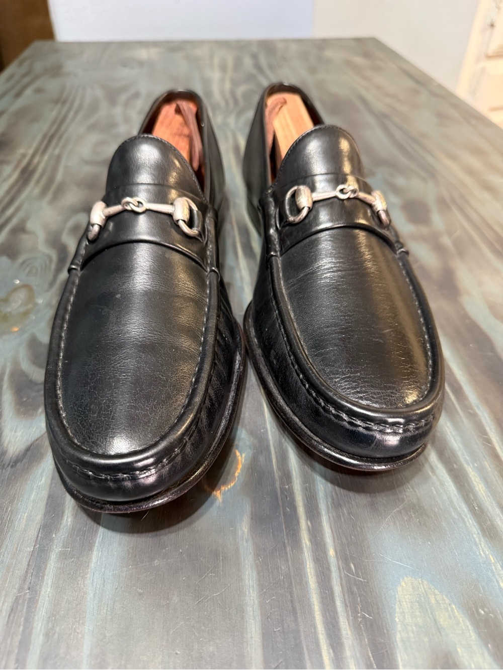 Allen Edmonds Verona II Italian Black Leather Bit Loafers Horsebit Size 10.5 D